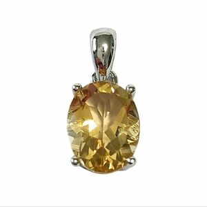 2.20 ct Citrine Oval Silver Pendant